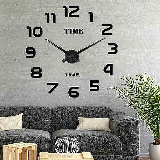 Orologio da Parete 3D - Premium - Moderno Grande - 60 a 100 cm - Nero