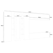 Parete attrezzata bianco lucido mobile TV vetrina 2 colonne pensile Joy Wide