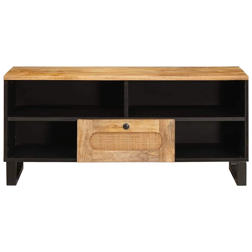 Mobile porta TV rettangolare moderno in stile minimalista 100 x 33 x 46 cm in legno di mango marrone 02_0057792