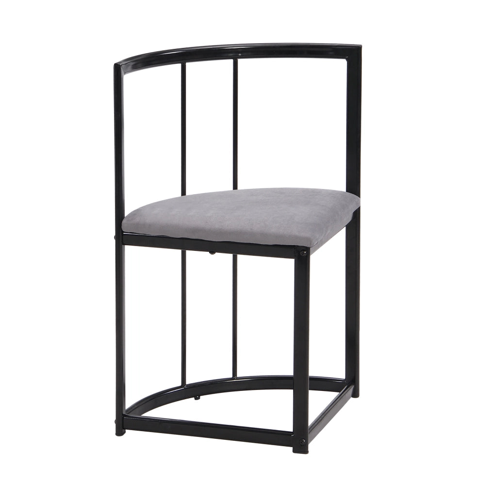 Set da pranzo 140x80x76 cm; 6 posti; in MDF nero