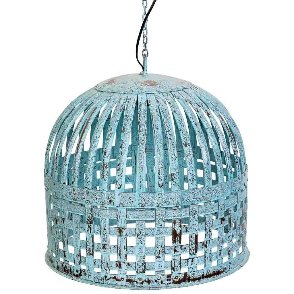 Lampada da soffitto in metallo blu antico, D45x45 h cm