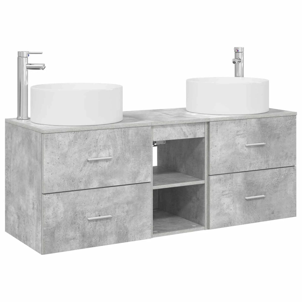 Set di mobili per il bagno 3 pz Grigio Cemento 3405950