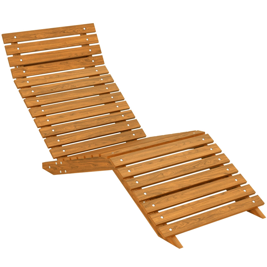 Lettino prendisole ¨C zephmum ¨C legno massello marrone 66x170x77 cm