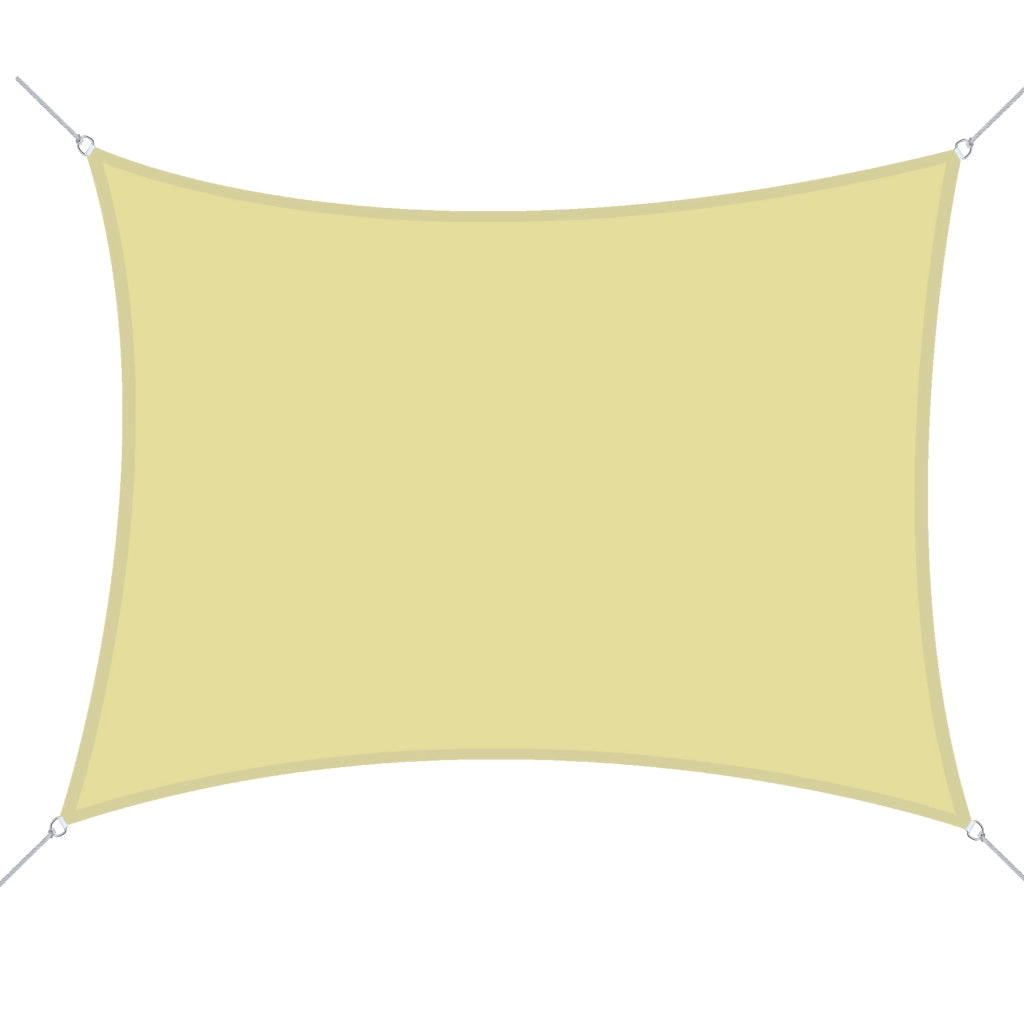 Toldo Vela Rettangolare per Giardino Patio ¨C zephmum ¨C Poliestere Anti-UV 6x4 m Colore Sabbia