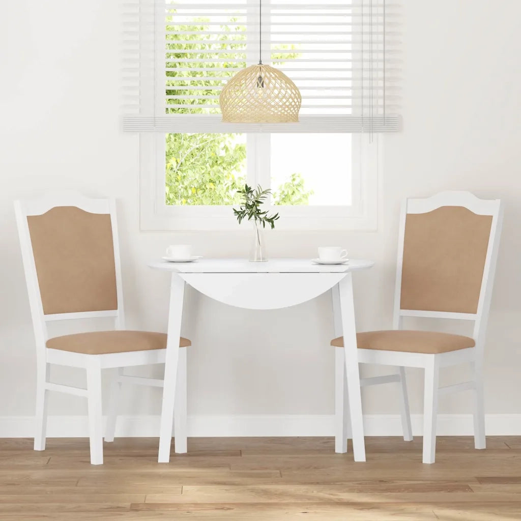 Sedie da Pranzo con Cuscini 2 pz Bianco Legno Massello di Hevea 4102470