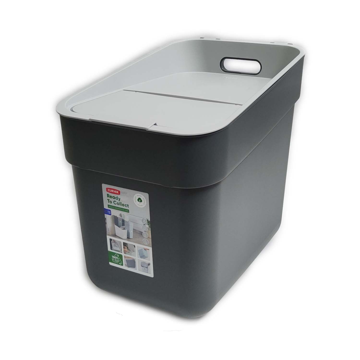 PATTUMIERA CURVER READY GRIGIO / ANTRACITE LT. 20 CON FERMA BUSTA