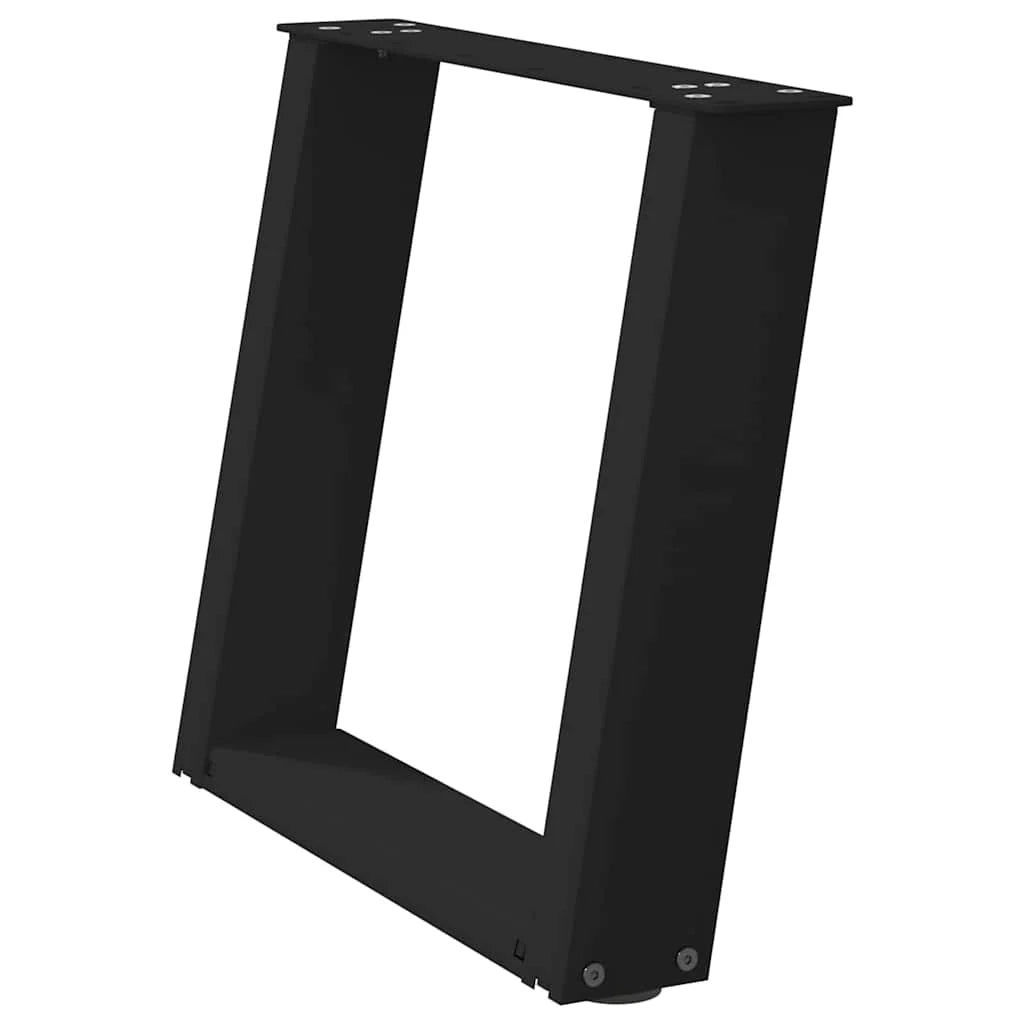 Set di 2 gambe per tavolino da caffè angolate a forma di U 50 x 42 x 43 cm con piedini regolabili design moderno acciaio nero 02_0057048