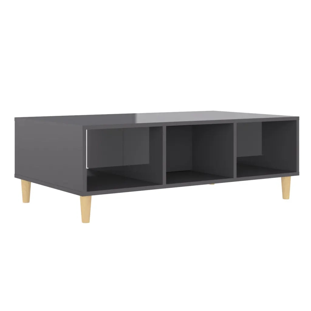 Tavolino Salotto Grigio Lucido 103,5x60x35cm Legno Multistrato 806021