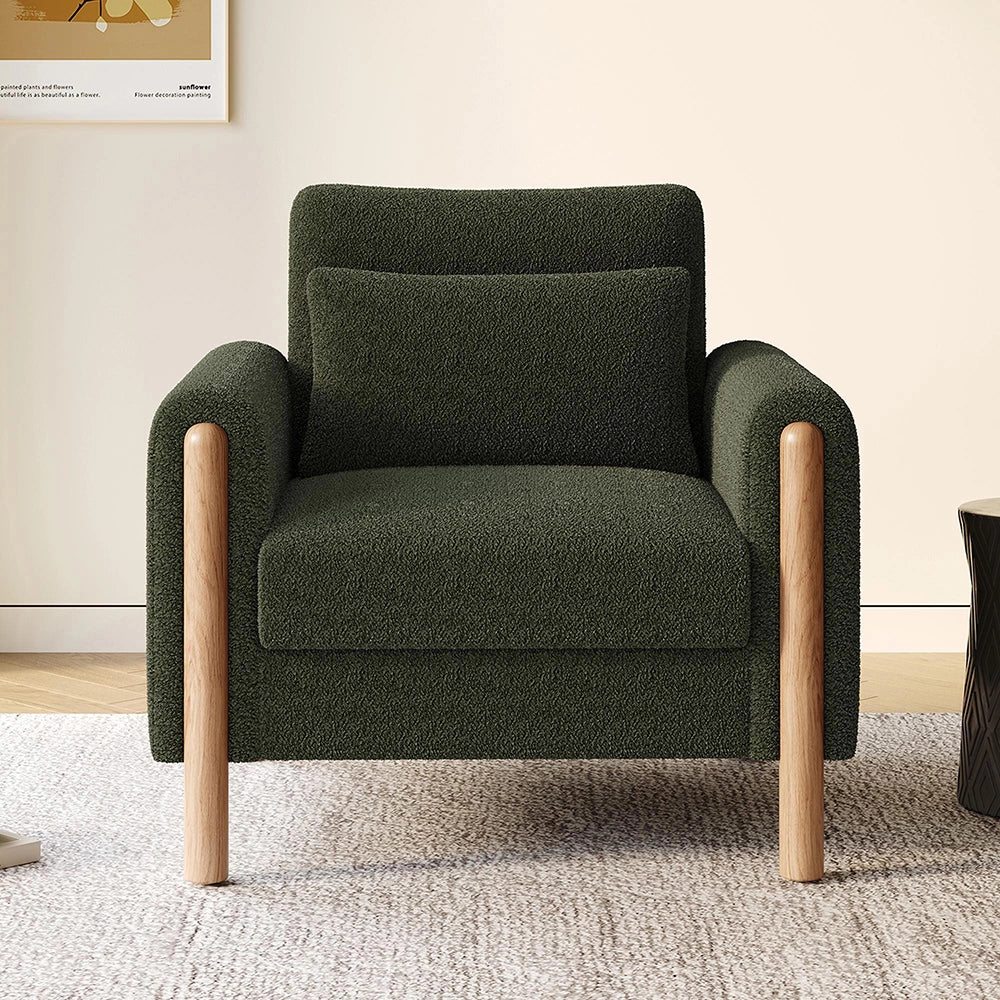 Poltrona moderna - Xylo - Con braccioli e cuscino spesso, verde