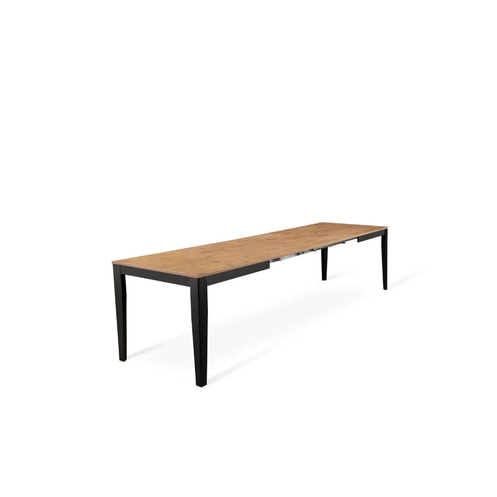 Tavolo da pranzo allungabile effetto rovere naturale naturale Moon 130-290x80 cm fino a 12 posti Made in Italy | Duzzle