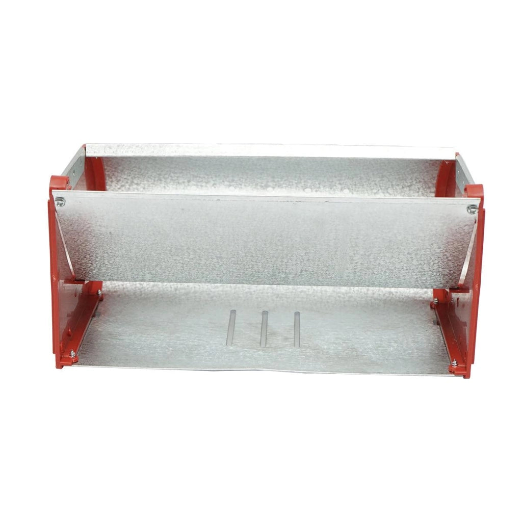 Mangiatoia per Conigli, 20 cm x 9 cm x 13 cm, Vasca in Lamiera Zincata, Parti Laterali in Plastica Rigida