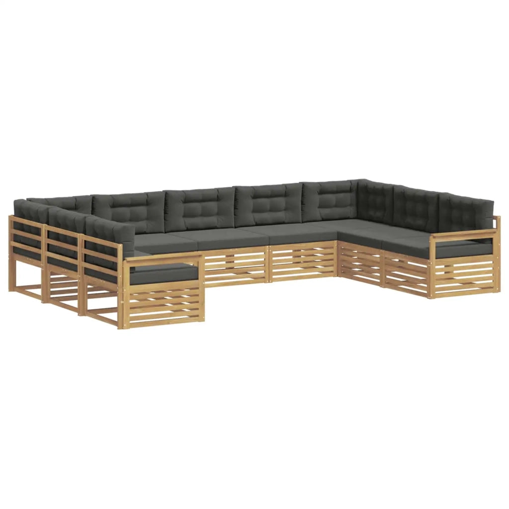 Set di divani da esterno 9 pz Bianco e Antracite 3391142