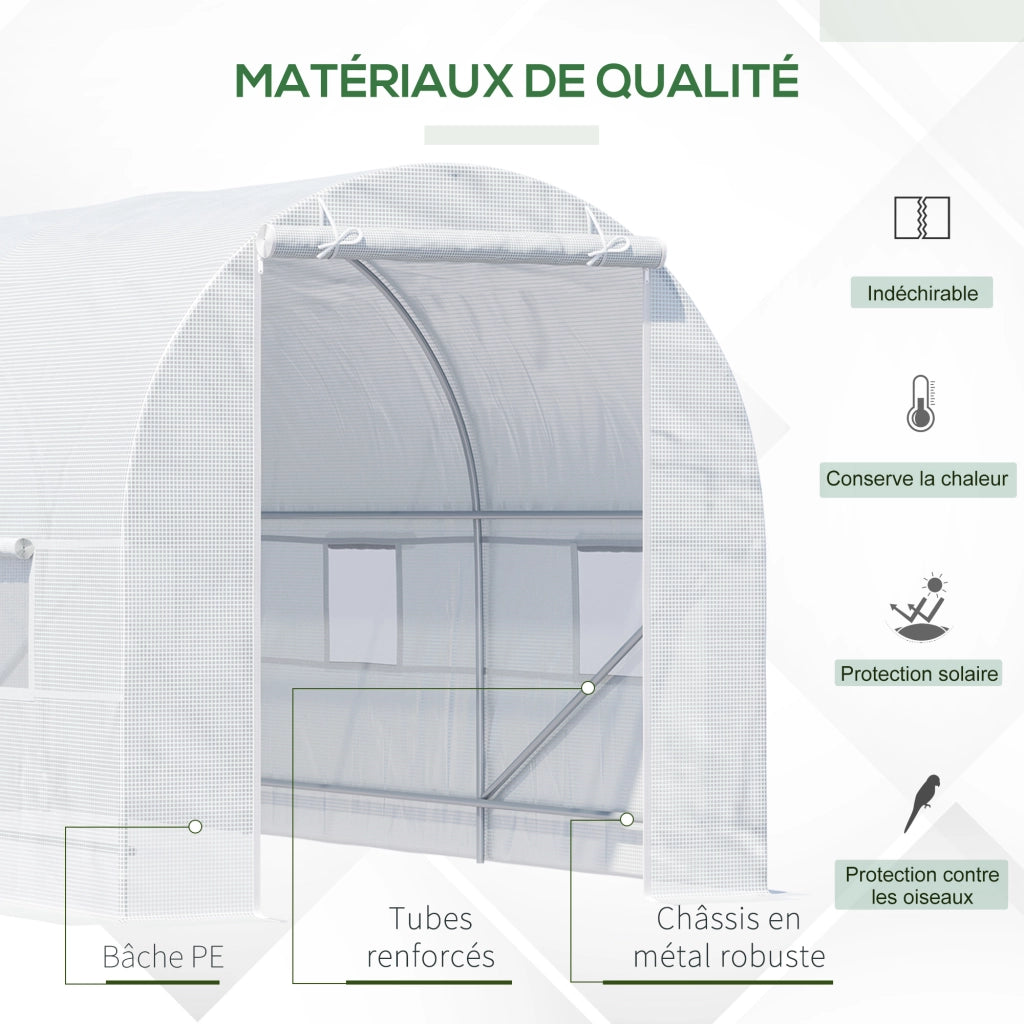 Serra tunnel da giardino 9m2 ¨C zephmum ¨C 445x200x200 cm bianco