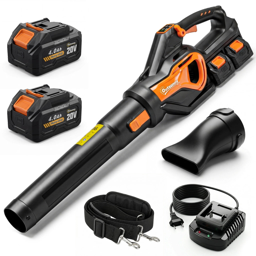 Soffiatore a Batteria 20V, Motore Brushless 900W, 3 Livelli Velocit¨¤, Turbo Boost, Caricabatterie