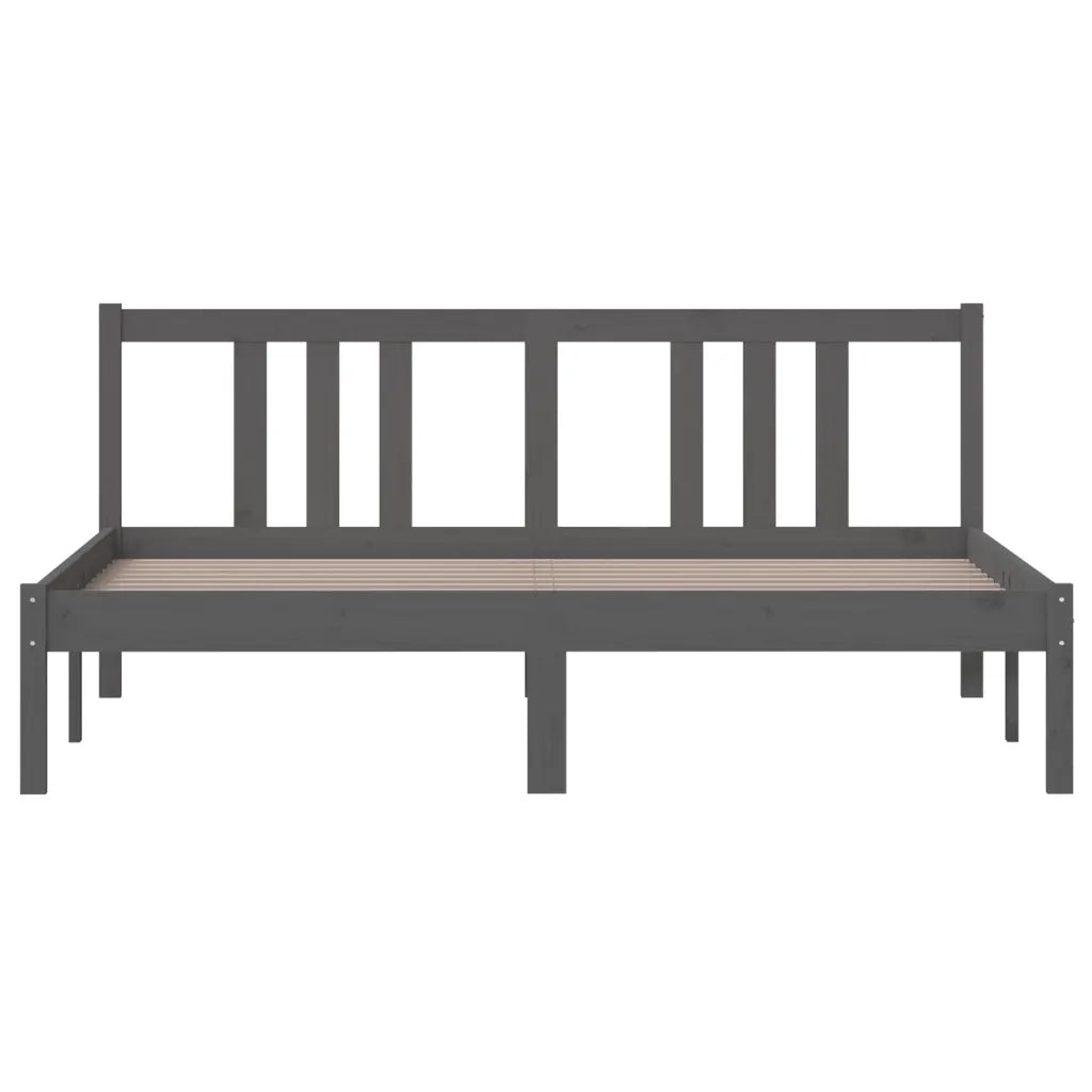 Giroletto Grigio in Legno Massello 150x200 cm 5FT King Size cod mxl 31717