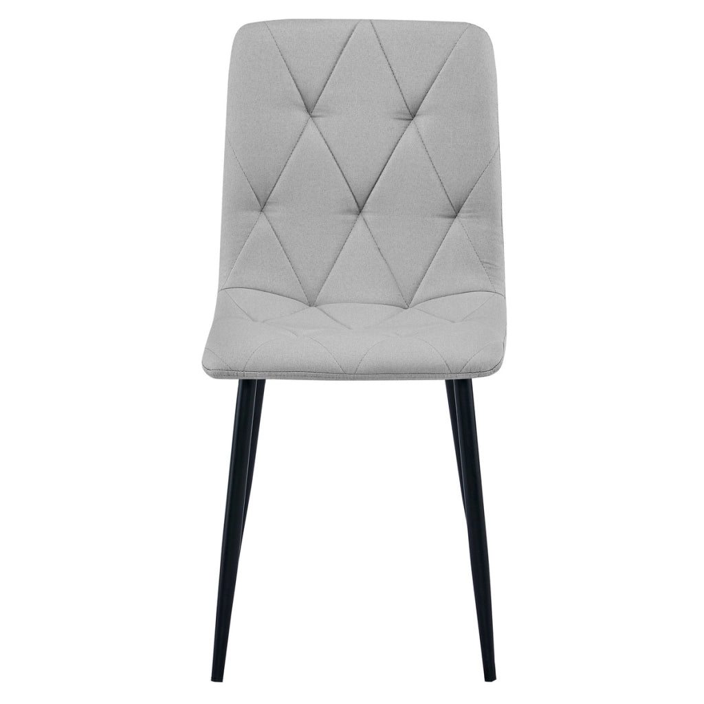 Set di 3 sedie imbottite Libra in tessuto grigio chiaro