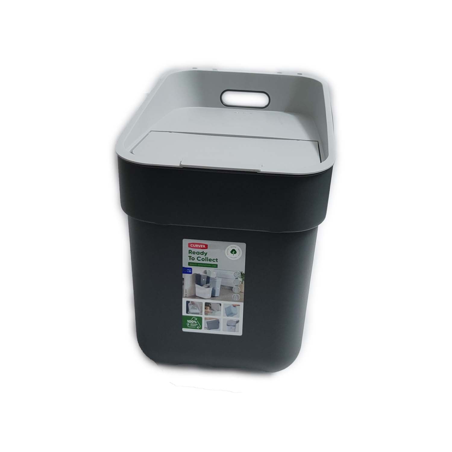 PATTUMIERA CURVER READY GRIGIO / ANTRACITE LT. 20 CON FERMA BUSTA