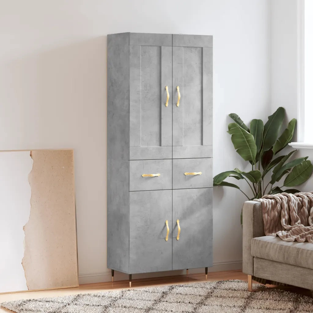 Credenza Grigio Cemento 69,5x34x180 cm in Legno Multistratocod mxl 107508