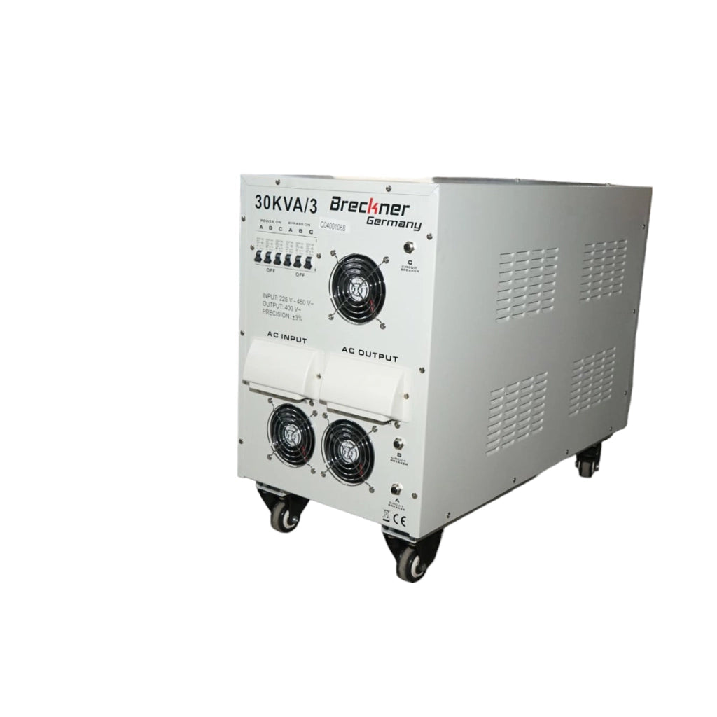 Stabilizzatore di tensione automatico 30KVA, 24KW trifase con servomotore Breckner Germany