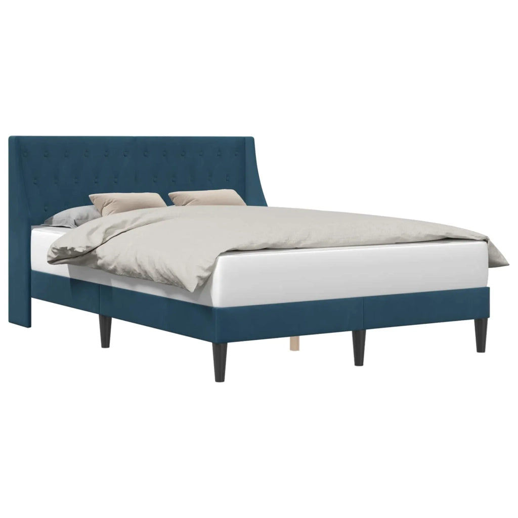 Struttura del letto con testiera Blu 160 x 200 cm Velluto 42027441