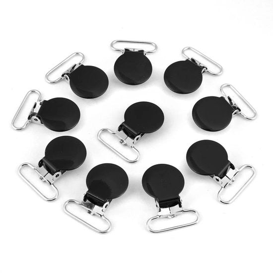 Clip per Fopspeen - 10 Stuks - Metallo - Robusto e Duraturo - Facile da Utilizzare - Superficie Liscia - Adatto per Bambini - Clip per Bretelle