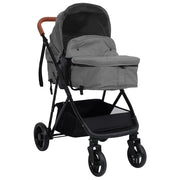 Passeggino 3 in 1 Grigio Chiaro e Nero in Acciaio CFW2769295