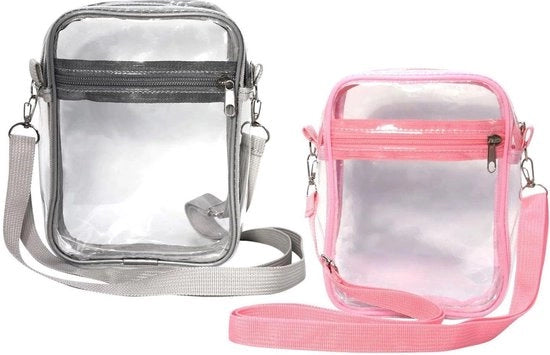Borsa trasparente regolabile - sacchetto impermeabile - rosa - multifunzionale - Unico modello - moderna.