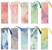 10 pezzi di cartelle personalizzabili con motivi di marmo estetici, cartelle bianche con pennelli per decorare, accessori perfetti per libri e gadget per appassionati di lettura