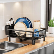 Afdruiprek ruimtebesparend per cucina con asciugamani e contenitore per posate 

Specifiche tecniche: 
- Modello: 
- Materiale: RVS 
- Dimensioni: 
- Capacità: