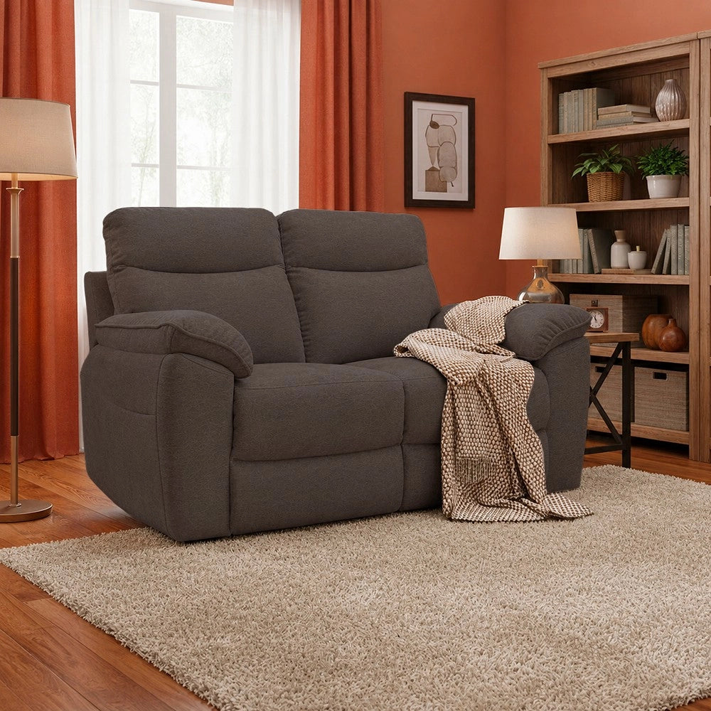 Divano 2 Posti Lineare in Tessuto Antimacchia Grigio Elefante - Modello Bostonfix Mozart 160 cm