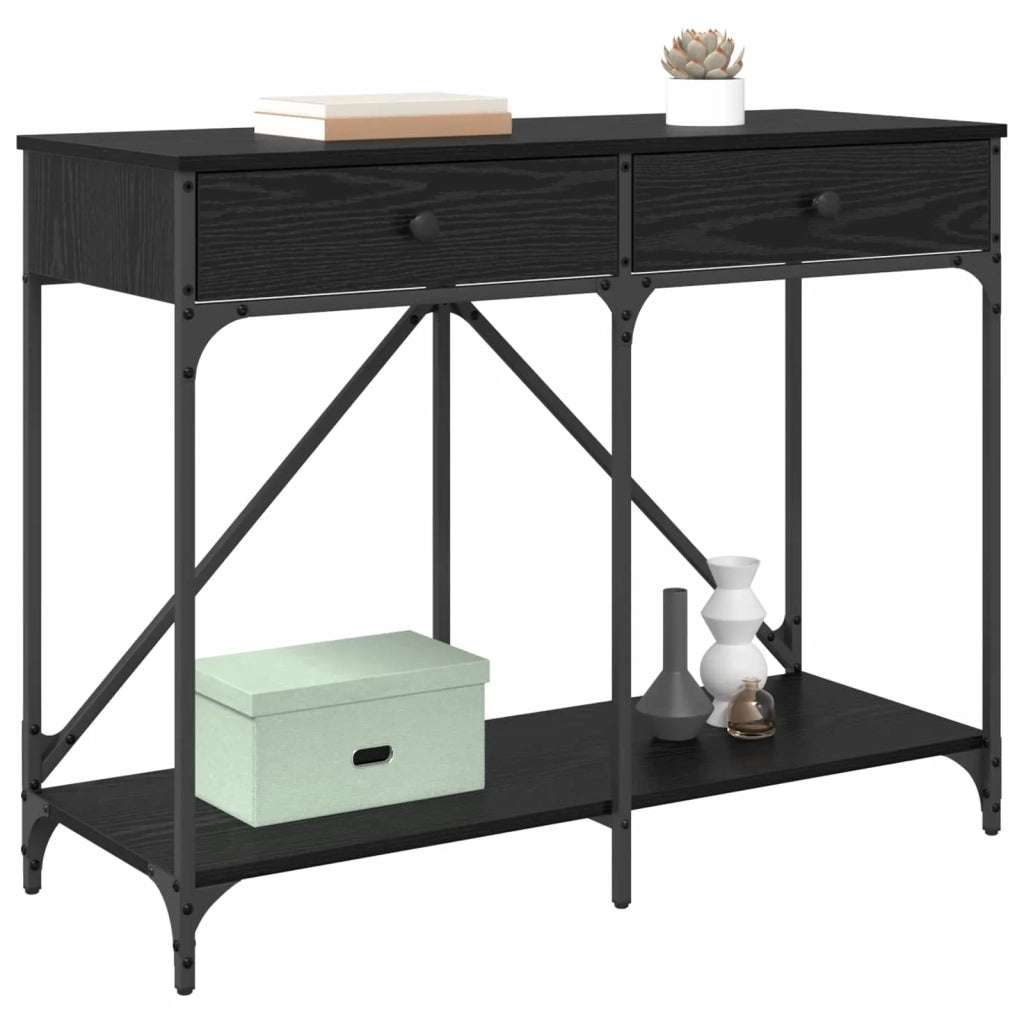 Tavolo consolle con cassetto Rovere Nero 100 x 39 x 78,5 cm