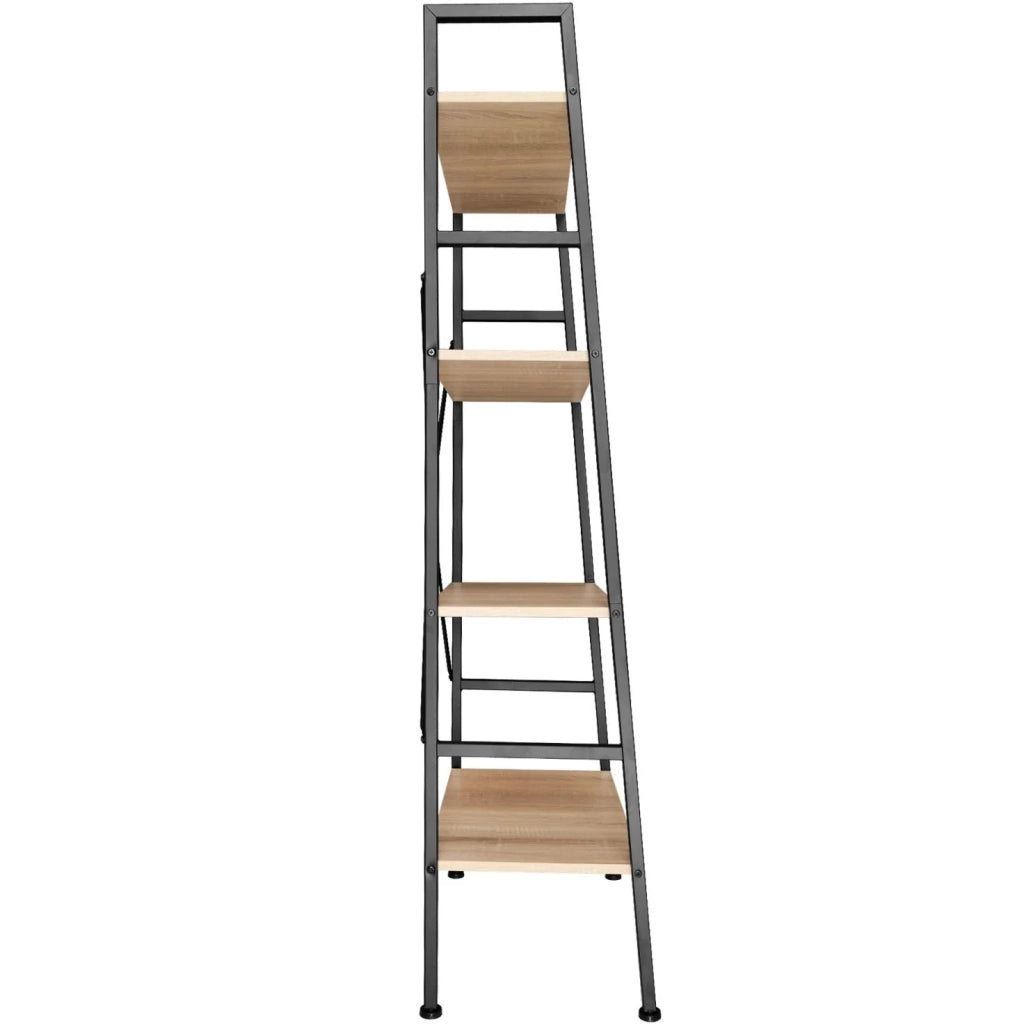 Libreria grande in stile industriale/vintage con 4 ripiani 139 cm beige 08_0000559