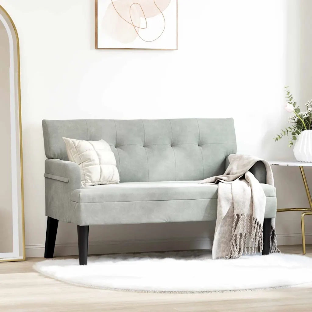 Panca Chesterfield Grigio chiaro 112 x 65,5 x 75 cm Velluto 42019286