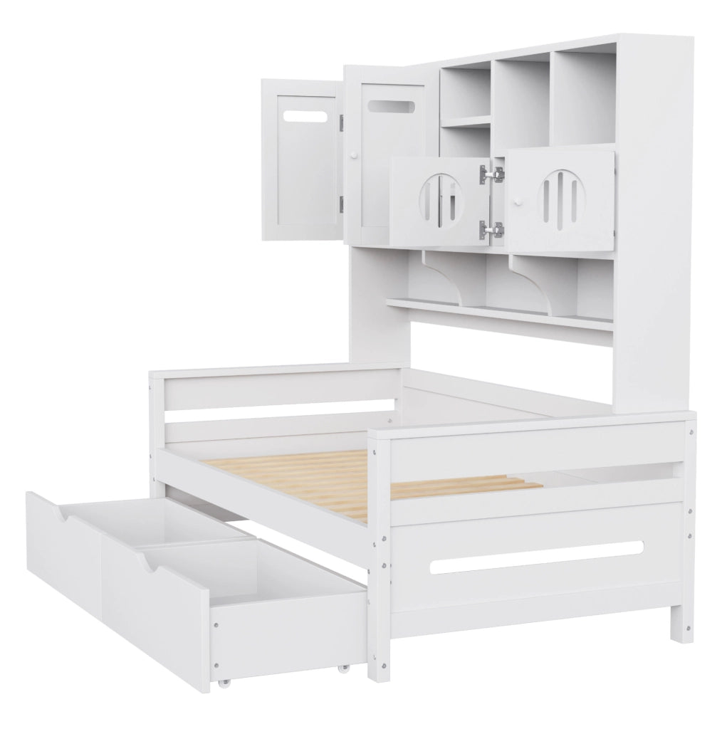 Letto multifunzione 90x200 cm con contenitore e cassetti