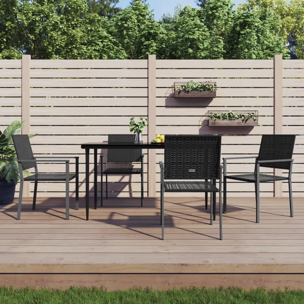 Set da Pranzo da Giardino 5 pz in Polyrattan e Acciaiocod mxl 100582