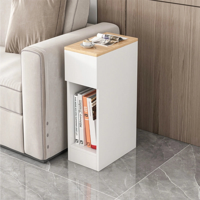 Comodino con cassetto stretto tavolino con ripiano moderno loft camera da letto 60 cm