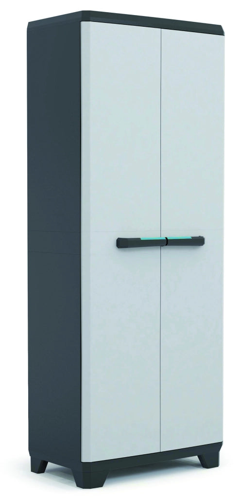 Armadio tuttoppiani Linear in resina con 3 ripiani regolabili colore grigio nero Keter