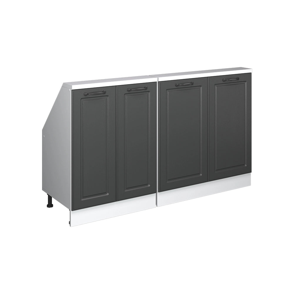 Set di mobili sottotetto Rion Antracite rustico/Bianco Set di 2 Vicco