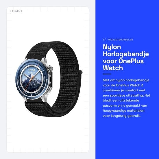 Cinturino in Nylon per Orologio OnePlus Watch 3 22 mm