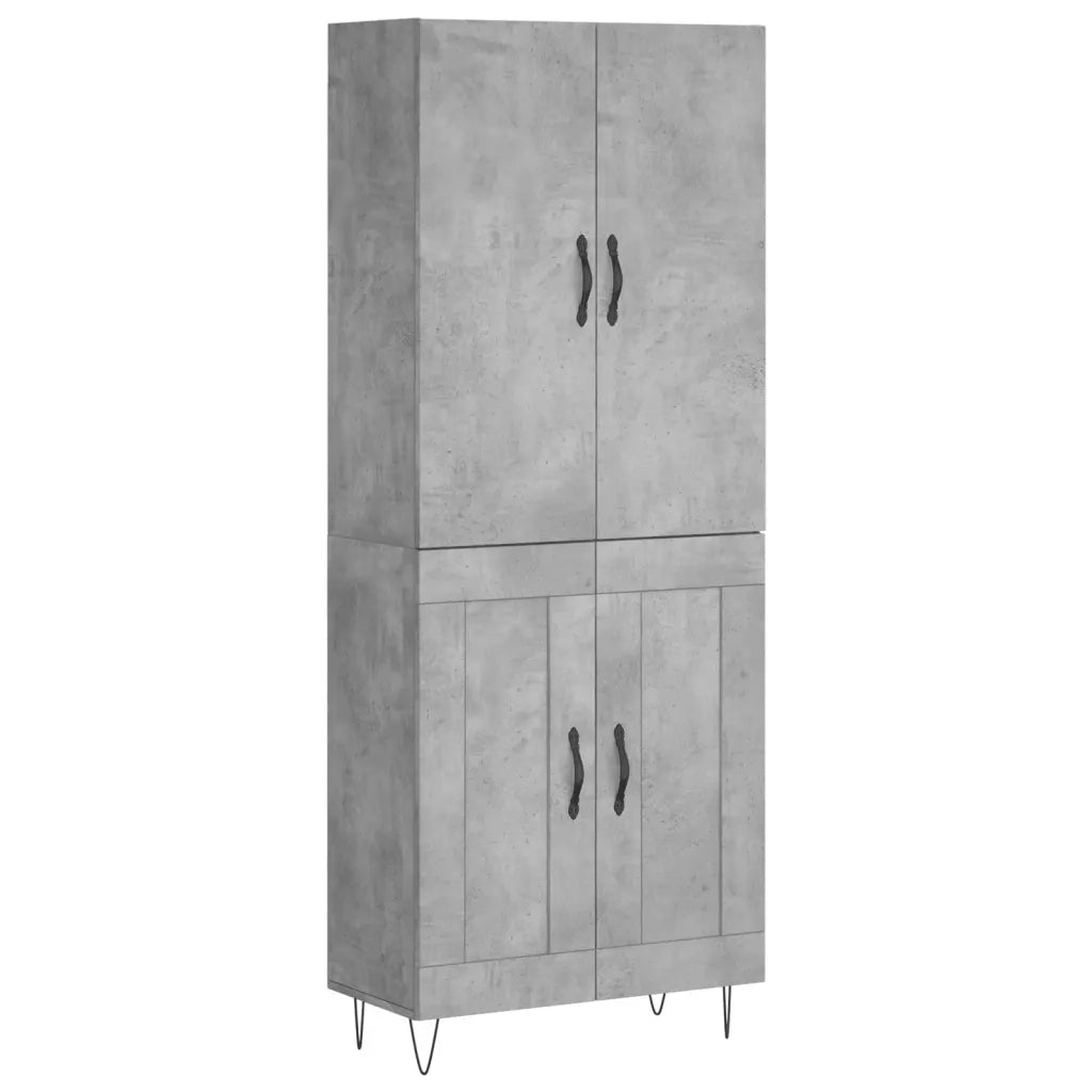 Credenza-Buffet-Armadio da cucina Grigio Cemento 69,5x34x180 cm in Legno Multistrato 174391