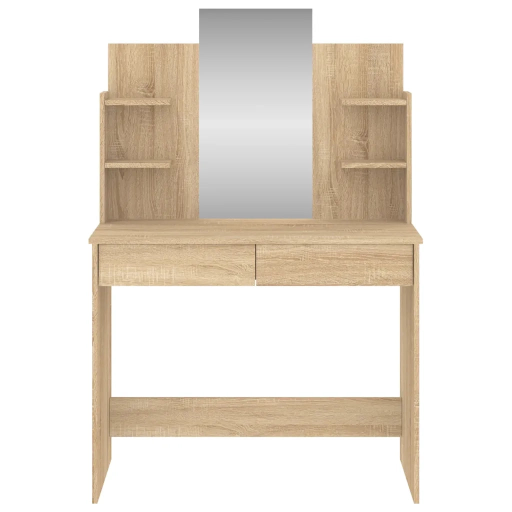 Toeletta con Specchio Rovere Sonoma 96x39x142 cm