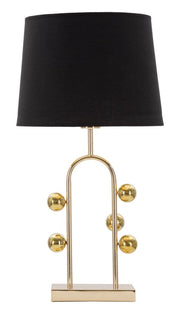 Lampada da tavolo con sfere dorate, paralume nero diam 32x61cm Bubble