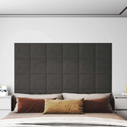 Testiera da Parete 12 pcs Grigio scuro 30 x 30 cm Tessuto 4008320