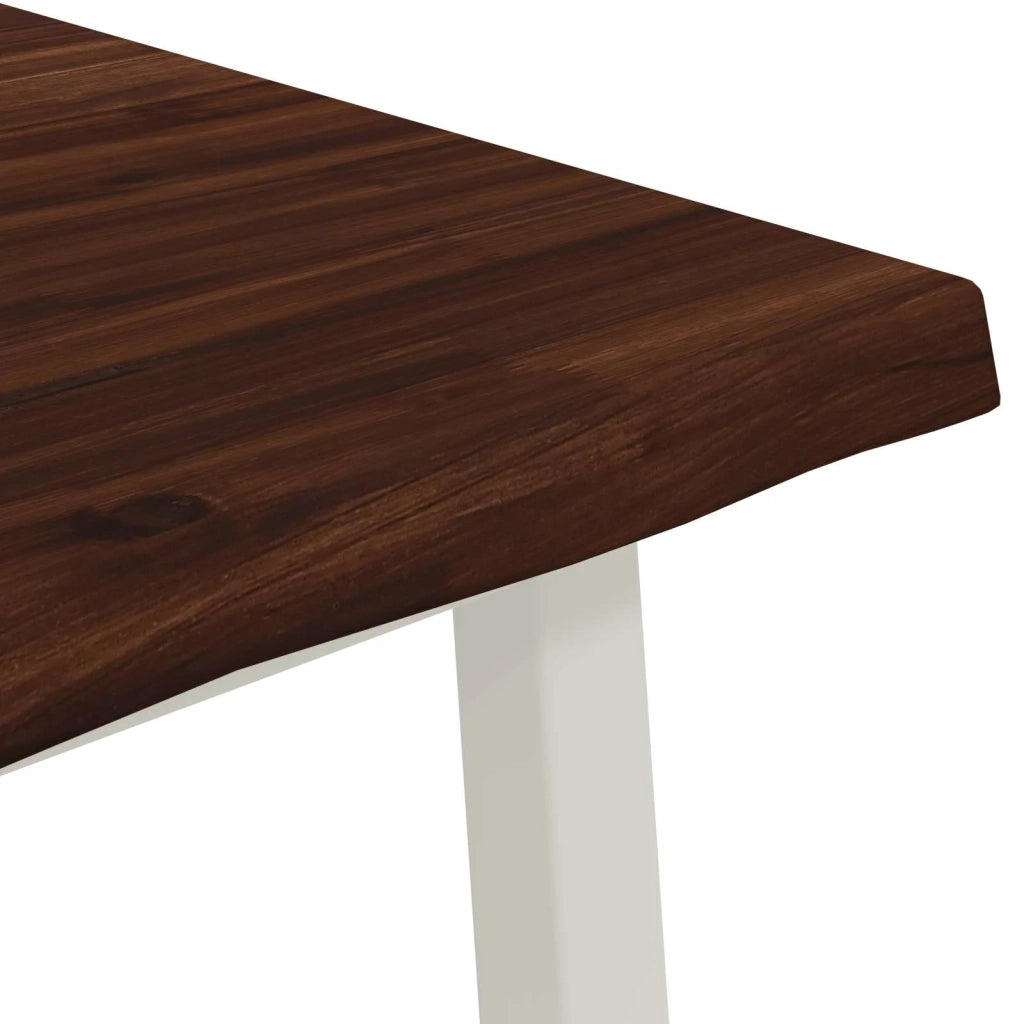 60 x 55 x 75 cm Legno di Acacia Massello Marrone scuro e Bianco 937461