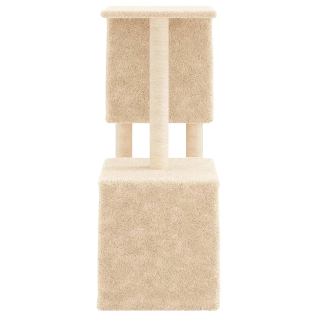 Tiragraffi per gatti torre per arrampicata giocattolo piattaforma per arrampicata con tiragraffi in sisal 86 cm crema 02_0022531