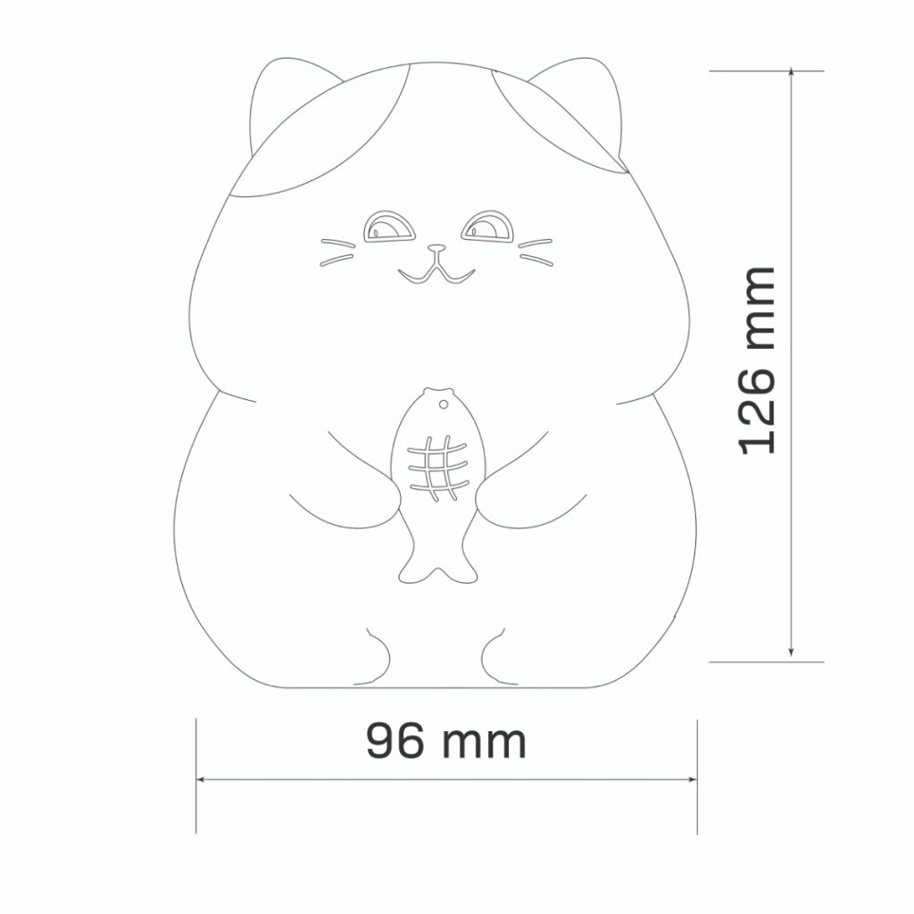 Lampada da tavolo bimbi Gatto bianca LED 1W RGB USB-C