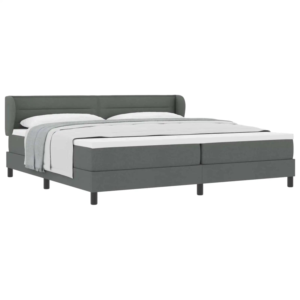 Letto a molle con materasso Grigio scuro 200 x 200 cm Tessuto 3339983