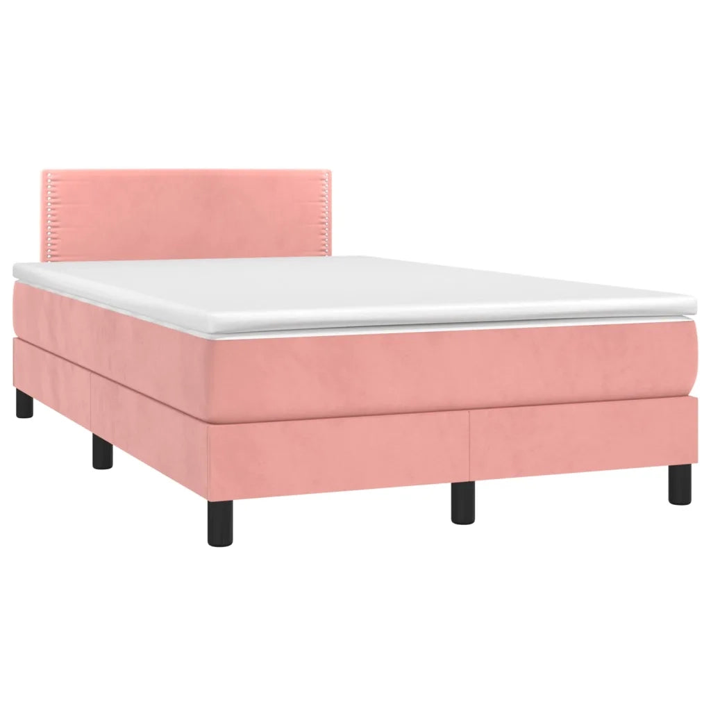 Giroletto a Molle con Materasso Rosa 120x200 cm in Velluto 3141238