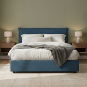 Letto Matrimoniale Aishia, Letto Matrimoniale Materasso Incluso Made in Italy, blu