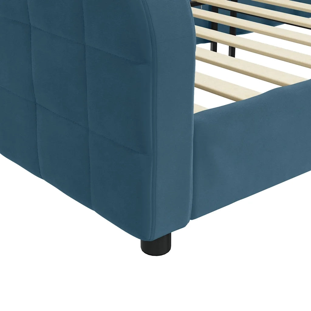 Letto da Giorno Blu 90x200 cm in Velluto